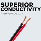 18 Gauge 50 Feet Red Black Zip Cable 2 Conductor Speaker Wire Car Stereo Theater