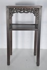 Antique Chinese Huanghuali Tall Side Table Plant Stand Signed With Shelf Nice