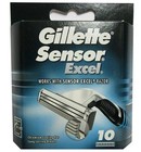 Gillette Sensor Excel Chromium Coated Razor Blade Refills - 10 Cartridges