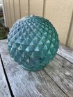 Glass Light Shade Diamond Point Globe Teal Spayed Ceiling Fixture Vintage Fit 3 