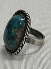 Vintage Native American Sterling Silver Turquoise Ring Signed Jeb Mingus 1974