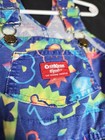 Vintage 90s Oshkosh B gosh Neon All Over Print Shortalls Overalls Rare Size 3t