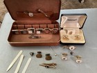 Vintage Lot Of Men s Jewelry Cuff Links Tie Pins Tacks Clips Sets