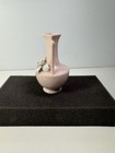Vintage Pink Porcelain 4 Inch Tall Vase White Rose Floral Marked Japan
