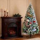7 5ft Snow Flocked Prelit Xmas Tree 550 Led 11 Modes Warm multi W remote Indoor