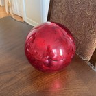 Retired Vintage Crate   Barrel Large Red Mercury Glass Ball - Made In India