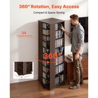 Uimoso Media Storage Cabinet Cd Rack Tower With 34 Compartments In Brown