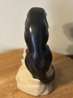 Mid Century Modern Black Panther Cat Climbing Rock Ceramic Sculpture Vintage