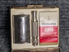 Vtg Gillette Travel Razor Complete Metal Case Safety Stainless Steel Portable