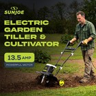 Sun Joe Electric Garden Tiller Cultivator  Steel Tines  13 5 Amp  16   Tj604e
