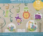 Fisher-price Animals 12 Pc Swirl Party Hanging Decorations Kids Party Decor New