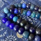 Museum 1500s Or 1600s  Dutch Mandrel Wound Cobalt Blue Glass Trade Beads Strand