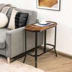 Living Room End Side Coffee Narrow Accent Table W wooden Table Top   Steel Frame