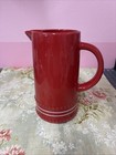 Red Ceramic  Water Juice Pitcher Cottage Core