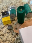 Luminara Green Sparkle Flameless Real-flame Effect 9 7 5 Inch Pilar Candle Set