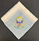 Antique Embroidered Silk 14 handkerchief Wwi    souvenir De France    Lace Edge 1918