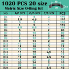 1020 Pcs O Ring Kit 20 Size Nitrile Rubber Oring Assortment Set For Car Auto Veh