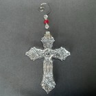 Waterford Crystal 2015 Annual Cross Ornament With Enhancer 4 75  Clear Christmas