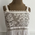 Antique White Cotton Youth Dress  Womens Top As Is Worn Flaws Lace