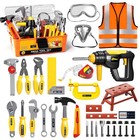 Kids Tool Set - Electronic Toy Drill   Box  Stem Construction Toys  Vest  Ages 3