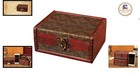 Art Deco Wooden Treasure Box - Lockable Keepsake Case For Jewelry   Trinkets