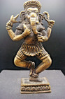Antique Bronze Dancing Ganesha Statue Ganesh India Hindu Elephant God Figurine
