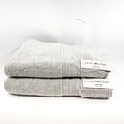 2pc Tommy Hilfiger  100  Cotton Quick Dry  Bath Towels Gray New