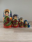 Vintage Hand Painted Russian Nesting Dolls Set Of 5