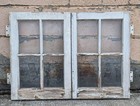 Pair 32 x24  Antique Vintage Old Wood Wooden Sash Double Window Glass Lite Pane