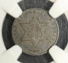 1860 Ngc Vf-35 Silver Three Cent Piece