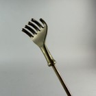 1970s Vintage Solid Brass Back Scratcher Hand   Shoe Horn Mid Century 22  Long