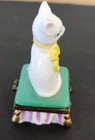 Vintage Cat On Pillow Porcelain Hinged Trinket Pill Box  Midwest Of Cannon Falls