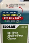 Ecolab 6102106 No-rinse Alkaline Floor Cleaner 2 5 Gal Heavy Duty