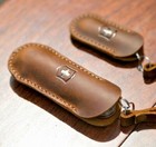 Cowhide Leather Sheath Sleeve Knife Case Holster Swiss Army Knife Hand Stitched
