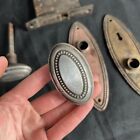 Antique Solid Brass Victorian Gilded Lock Oval Door Knob   Backplate 1900   s