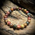 Handmade Natural Red Creek Jasper 8mm Beads Crystal Healing Reiki Bracelet