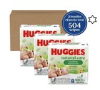 Huggies Natural Care Sensitive Baby Wipes  Unscented  3 Flip-top Packs  168 Wipe