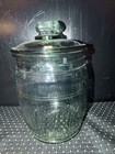 Original Vintage  Barrel Shaped Planters Peanut s Glass Jar With Peanut On Lid