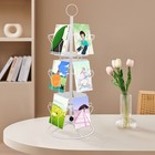 3 Tier Greeting Card Rack Spins 12 Pocket White Retail Display Rotating Holder