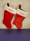 Personalized Embroidered Christmas Stocking   Red Plush Stocking 