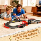 Slot Car Race Track Set Electric Powered Race Track Dual Racing Car Track Set