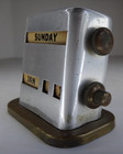Vintage Park Sherman Art Deco Mcm Small Aluminum   Brass Perpetual Desk Calendar