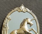 Vintage Brass Unicorn Mirror Wall Plaque Hanging By Price Taiwan Mythical