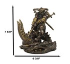 Thor Vs Dragon Norse Myth Pagan God Viking Bronzelike Figurine Statue Odin Son