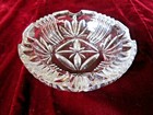 Vintage Clear  Etched Glass Cigar Ashtray 4 Slot  6  1lb 2 9oz