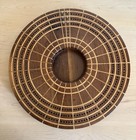 Large Round Wooden Cribbage Board Vintage Wood Inlay