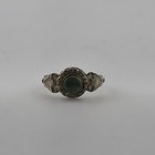 Vintage Mid Century Sterling Silver Turquoise Baby Ring Size 2 75 Petite Pinky 