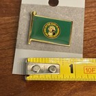 Vintage Washington State Flag Lapel Pin     Green Enamel George Washington Seal