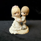 Precious Moments 103020  two Lives  One Love  Wedding Bride   Groom Cake Topper