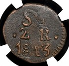 Mexico  Revolution  Oaxaca sud  Copper 2 Reales  1813  Ngc Xf45 Bn